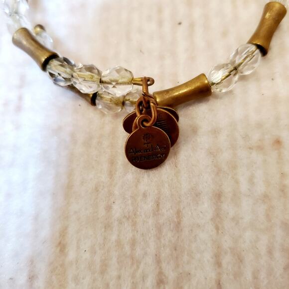 Alex & Ani Gold Beaded Stud Wrap Bangle Bracelet Womens One Size - Picture 4 of 6